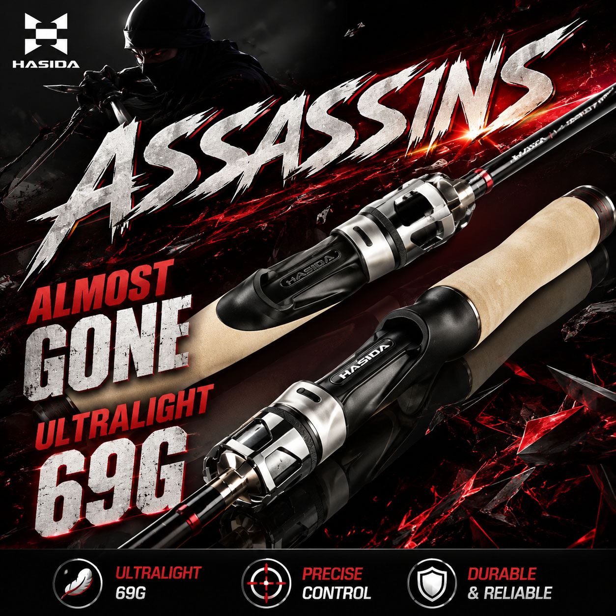 Kastking Reel Zephyr - قصبة صيد HASIDA Assassins II للمياه