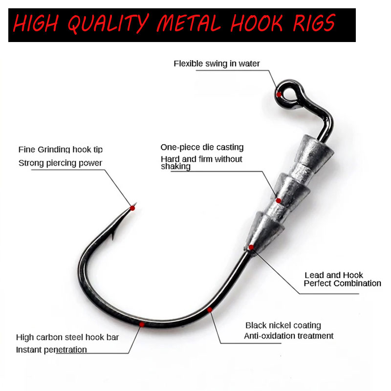 خطاف صيد سمك WODJYJ، 10 قطع، 0 - مراجعة Fishing Hook Assortment وسعره