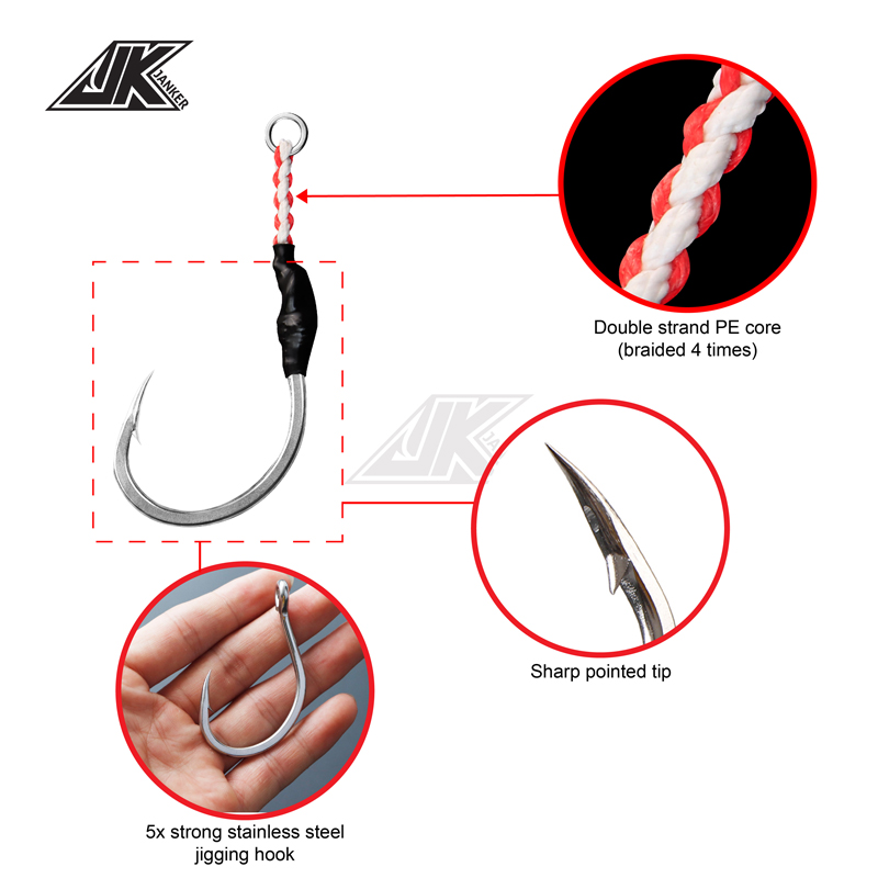 JK HVS مساعدة الطاقة الثقيلة 7 - مراجعة Fishing Hook Barbless وسعره
